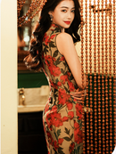 Elegant Floral Cheongsam Dress Timeless Beauty