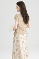 New Chinese Style short sleeve blouse and skirt set