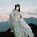 Ethereal Flowing Blue Hanfu Dress Traditional Chinese Style