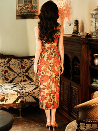 Elegant Floral Cheongsam Dress Timeless Beauty