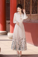 Embroidered Mamianqun Set | Elegant Long Sleeve Hanfu Dress