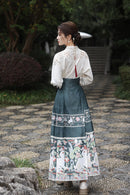 Embroidered Mamianqun Set | Elegant Long Sleeve Hanfu Dress