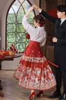 Embroidered Mamianqun Set | Elegant Long Sleeve Hanfu Dress
