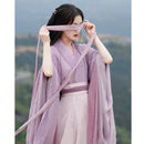 Chinese Traditional Hanfu Costume Woman Ancient Oriental Purple Dress Elegance