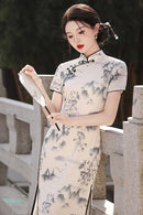 优雅花卉刺绣旗袍 - 中国传统旗袍