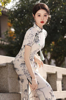 优雅花卉刺绣旗袍 - 中国传统旗袍