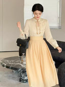 2024 Women Yellow New Chinese Style Dress