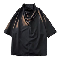 Chinese Style Loose High Collar Half Sleeve Shirt