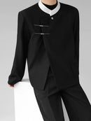 Traditional Black Hanfu-Inspired Long-Sleeve Jacket – Modern Chinese Style