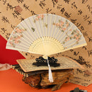 Elegant Floral Hand Fan with Peach Blossom Design – Perfect for Hanfu