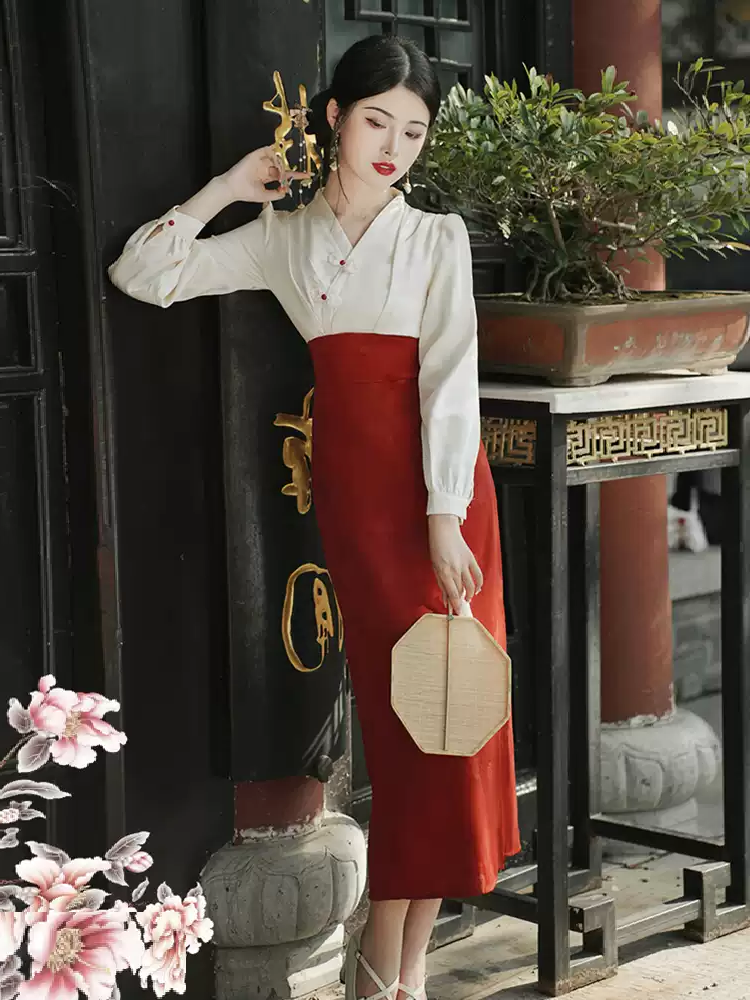 Vintage Hanfu-Inspired Long Dress