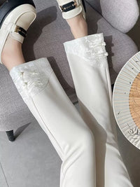 High-Waisted Embroidered Pants for Women