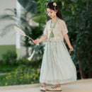 Girls Hanfu Chinese Style Dress Tang Princess Outfit Three Piece Set Colourful