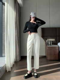 High-Waisted Embroidered Pants for Women