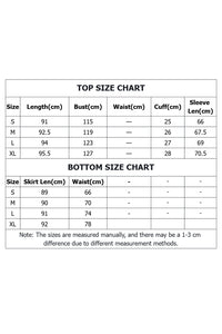 Cream Jacquard Mamian Skirt Set | Mandarin-Collar Puff-Sleeve Top