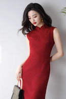 Sleeveless Bridal Qipao Dress | Lightweight Mandarin Collar Summer Gown