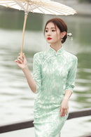 Spring Lace Slim Fit Long Dress | Chinese Style Cheongsam