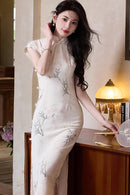 Summer New Chinese Style Slim Fit Qipao | Fresh Bamboo Print Long Dress