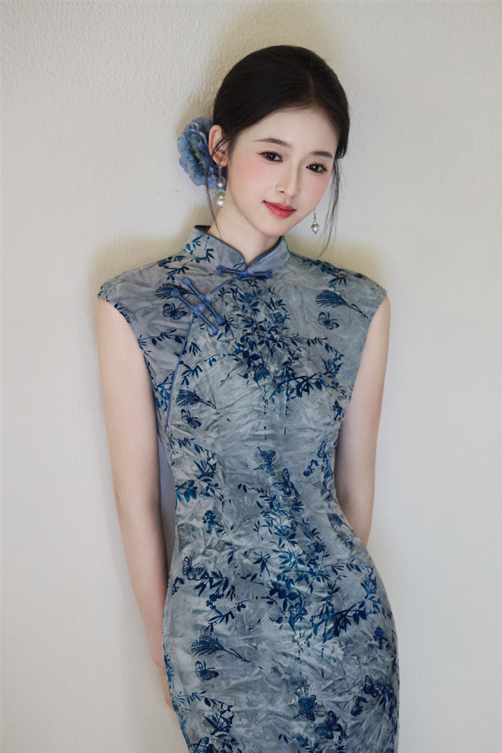 优雅中国风女式花卉旗袍