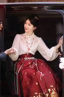 Winter Bridal Embroidered Hanfu Set | Wedding Mamianqun Set with Waist Chain