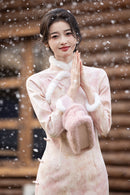 Winter Fur Collar Qipao | Long Thick Warm Elegant Dress
