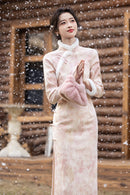 Winter Fur Collar Qipao | Long Thick Warm Elegant Dress