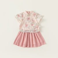 Children's Pink Hanfu Summer Dress Traditional Girl Suit Fashion Clothing Outfit