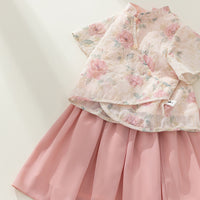 Children's Pink Hanfu Summer Dress Traditional Girl Suit Fashion Clothing Outfit