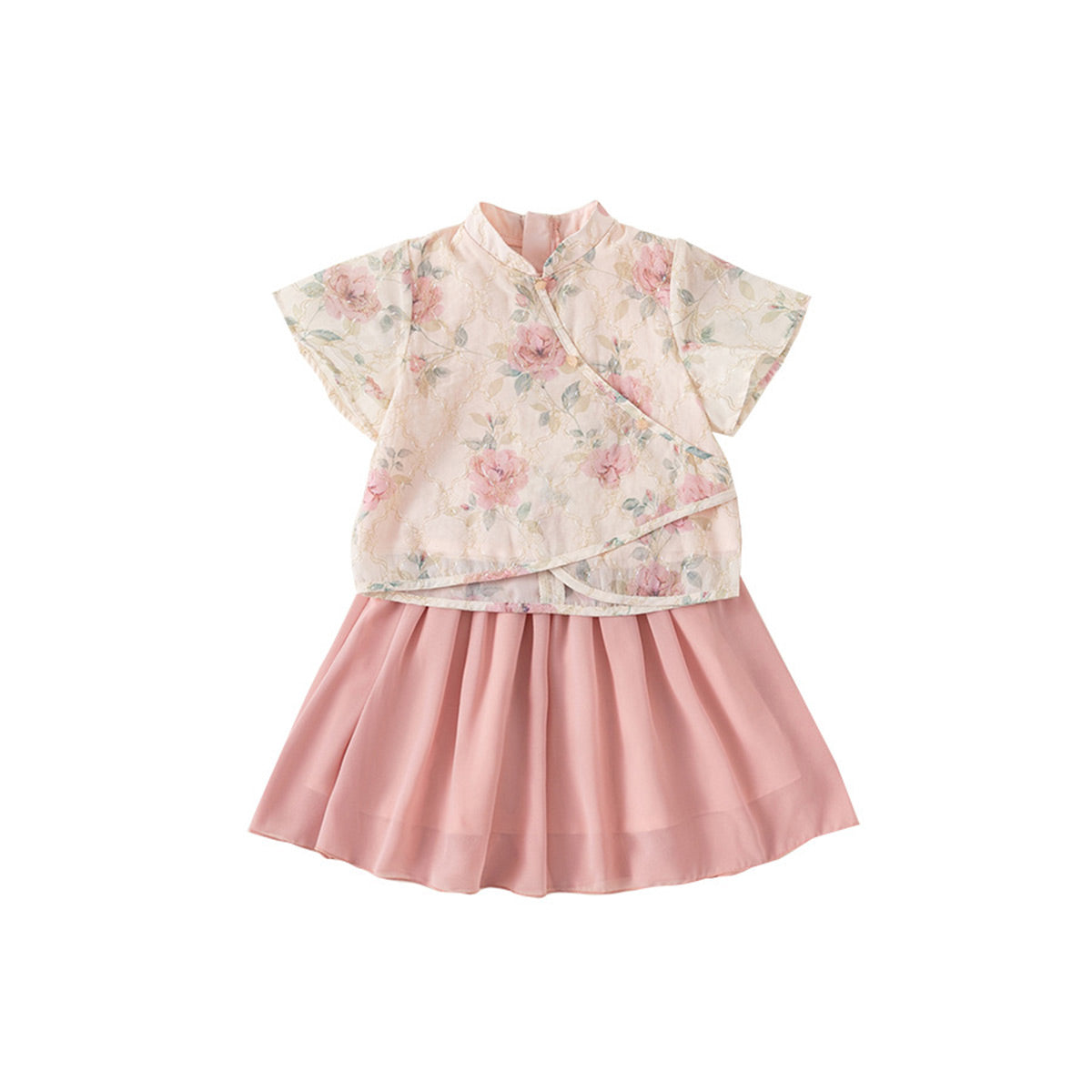 Children's Pink Hanfu Summer Dress Traditional Girl Suit Fashion Clothing Outfit