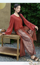 Elegant Ethnic Style Lace Cardigan With Sheer Skirt