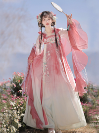 Rose Pink Hanfu Dress Elegant Traditional Embroidered Design