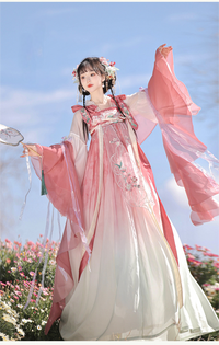 Rose Pink Hanfu Dress Elegant Traditional Embroidered Design