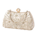 Luxury Embroidered Pearl Clutch Handbag with Detachable Chain for Hanfu Outfits