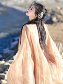 Elegant Beige Hanfu with Flowing Layers