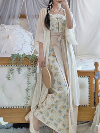 Modern Chinese Style Embroidered Hanfu Set Elegant Long Dress