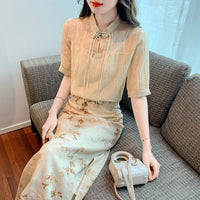 Women Summer 2024 New Chinese Style Clothing Three Piece Suit