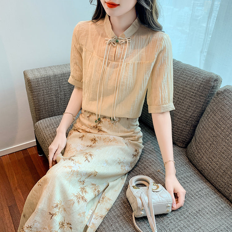 女装夏季2024新款中式服装三件套