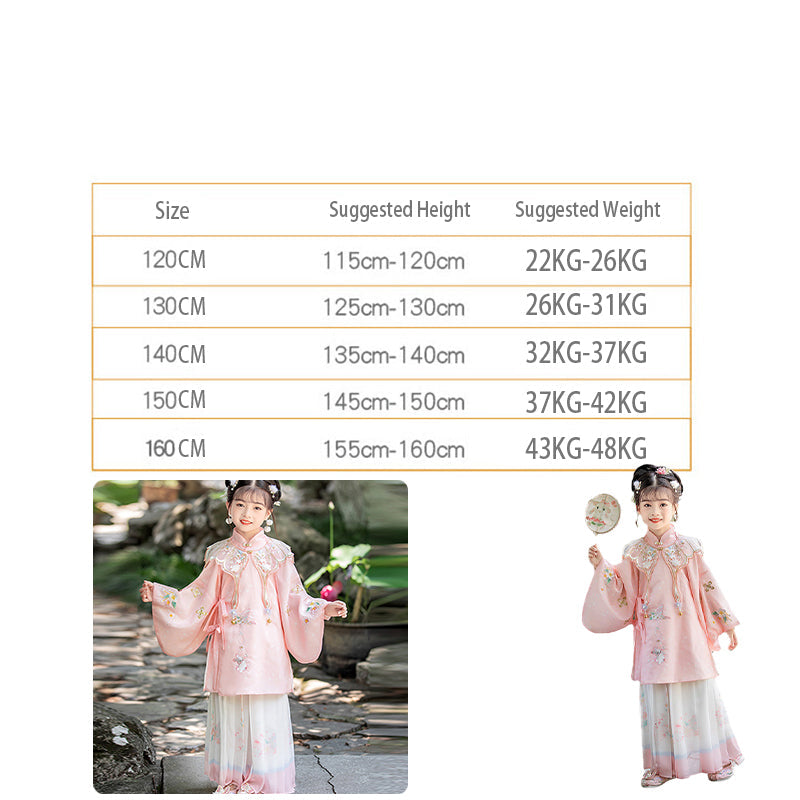 Girls' Pink Cultural Dress Hanfu