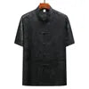 Men’s Chinese style Tang suit ice silk shirt