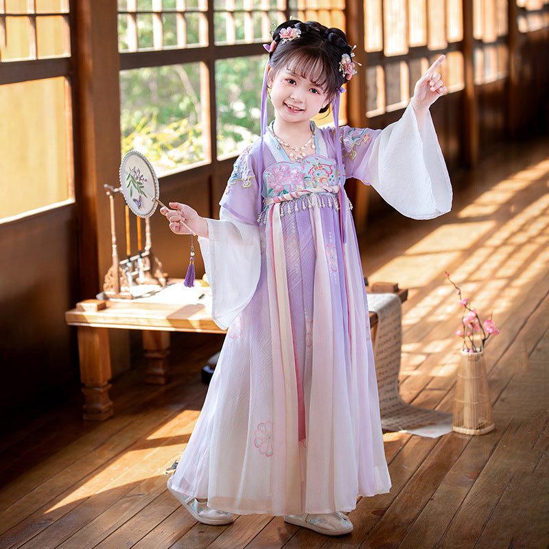 “Purple Cloud Fairy” Chinese Traditional Dress for Kids