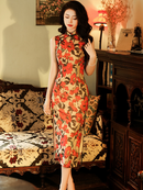 Elegant Floral Cheongsam Dress Timeless Beauty