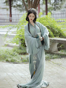 Elegant Flowing Hanfu Dress with Traditional Design for Women