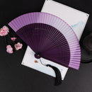 Chinese Hanfu Inspired Purple Folding Fan With Black Tassel