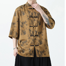 Men's Bamboo Pattern Shirt With Traditional Chinese Design