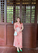 Elegant Floral Embroidered Cheongsam Dress