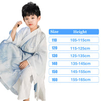 Kids' Blue Printed Ancient Hanfu