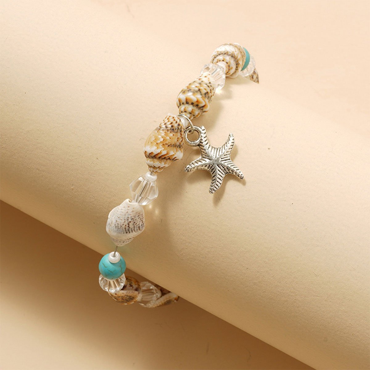 Sea Shell Conch Starfish Anklet Necklace Set for Women Beach Jewelry Gift