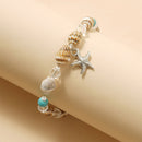 Sea Shell Conch Starfish Anklet Necklace Set for Women Beach Jewelry Gift