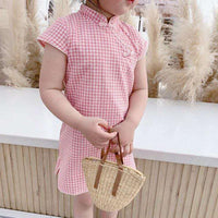 Girls' Dual-Patterned Traditional Cheongsam