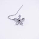 Silvery Zircon Flower Earline Long Sweet Earrings for Girls and Women Jewelry